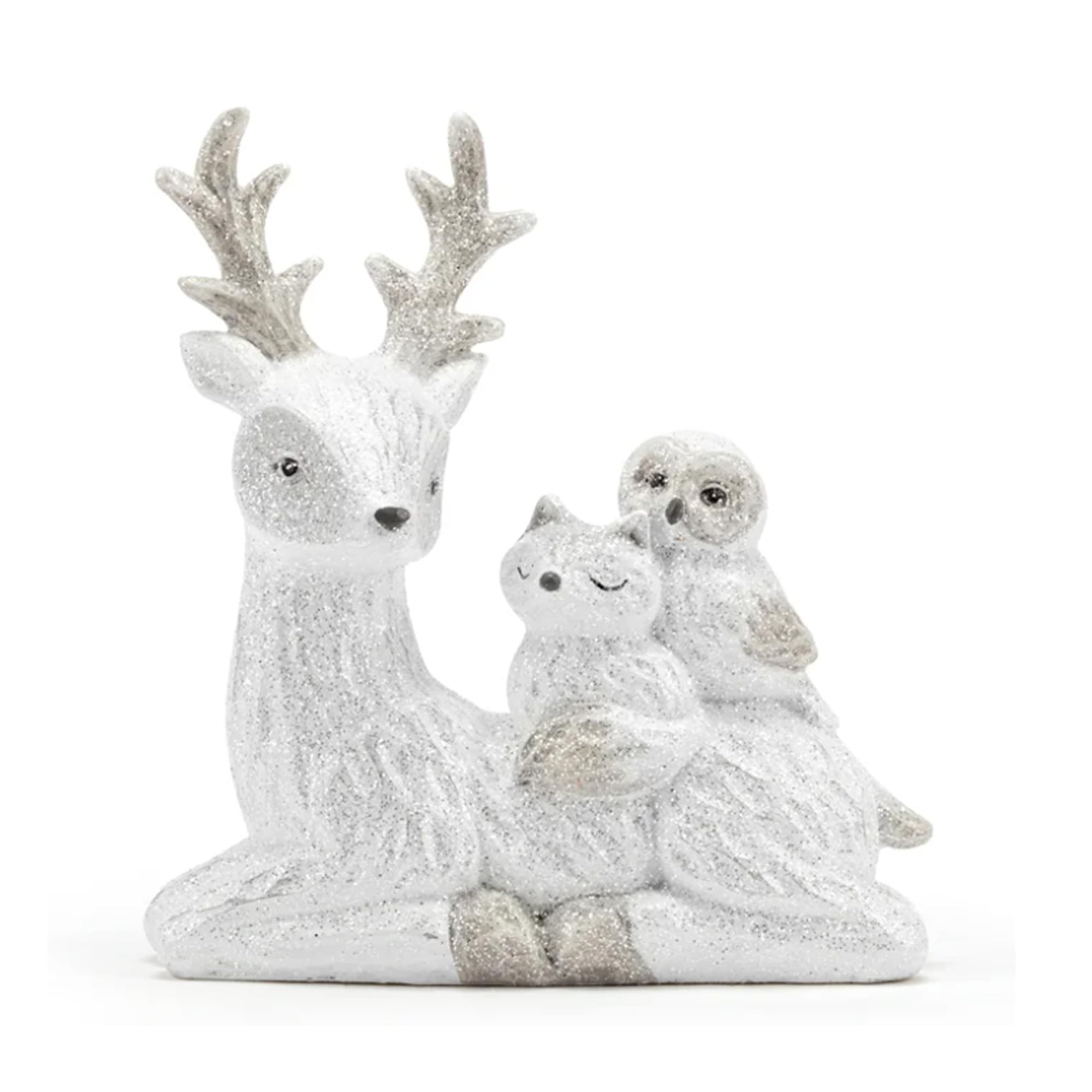 Amazon.com: Napco 52861 Deer with Owl and Fox White 8.25 x 7.25